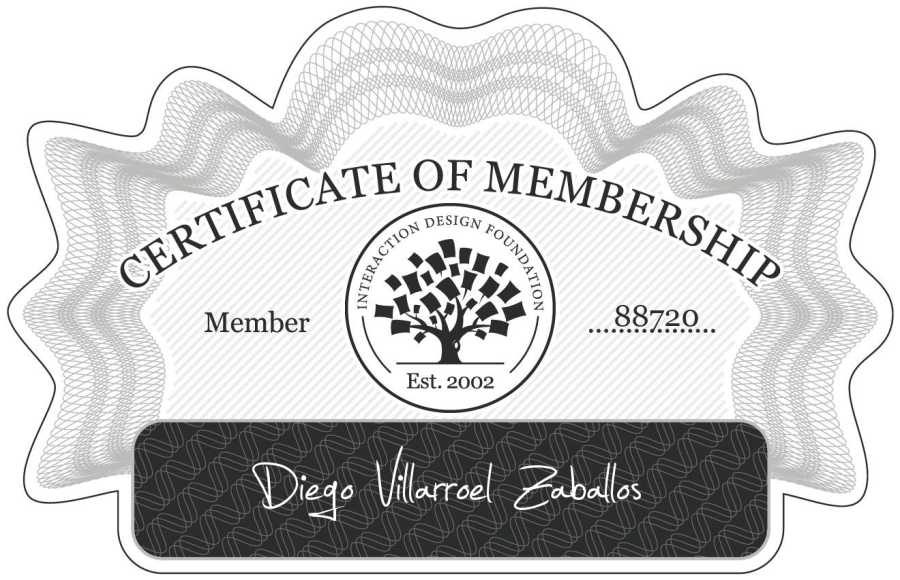 Diego Villarroel Zaballos: Certificate of Membership