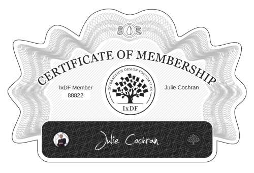 Julie's Certificate of membership