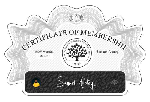 Samuel's Certificate of membership