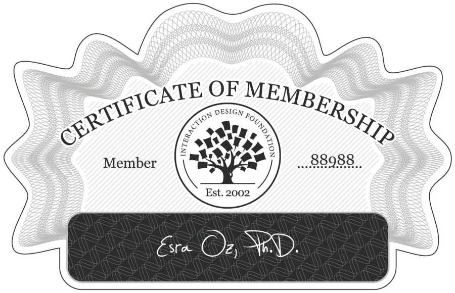 Esra Oz: Certificate of Membership
