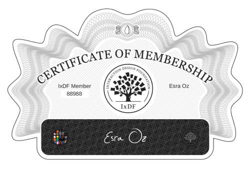 Esra’s Certificate of membership