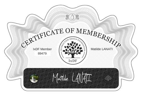Matilde's Certificate of membership
