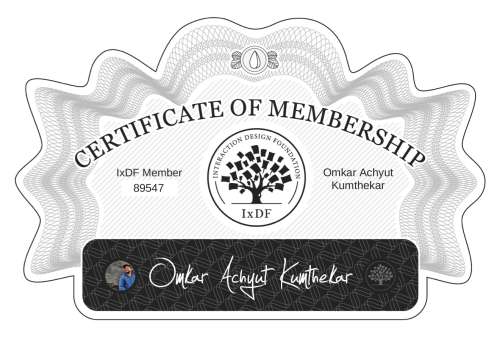 Omkar's Certificate of membership
