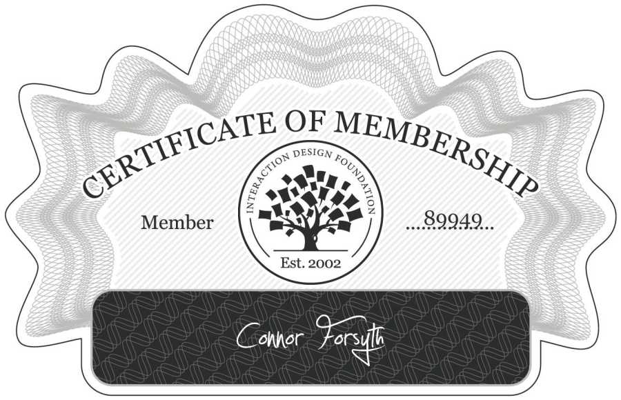 Connor Forsyth: Certificate of Membership