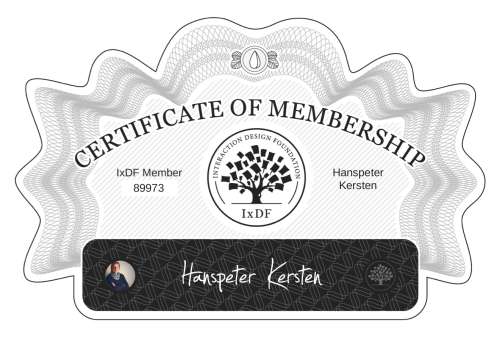 Hanspeter's Certificate of membership