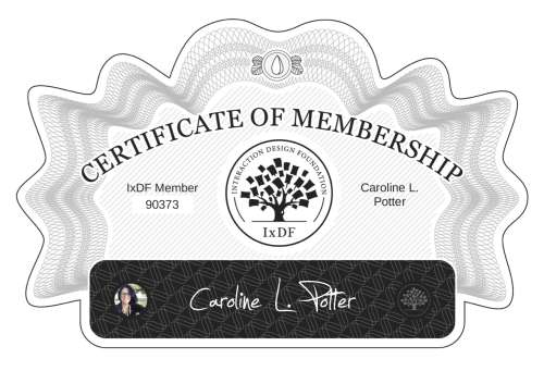 Caroline's Certificate of membership