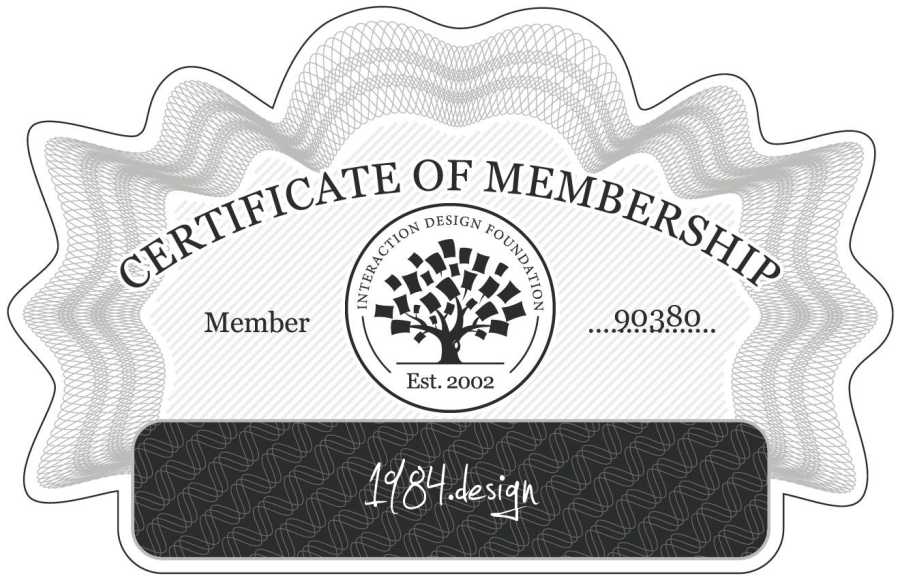 1984.design: Certificate of Membership