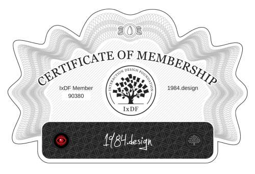 1984.design's Certificate of membership