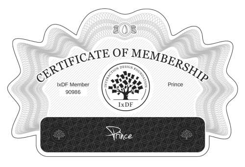 Prince's Certificate of membership