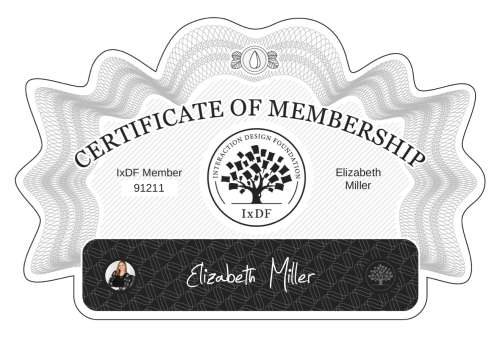 Elizabeth's Certificate of membership