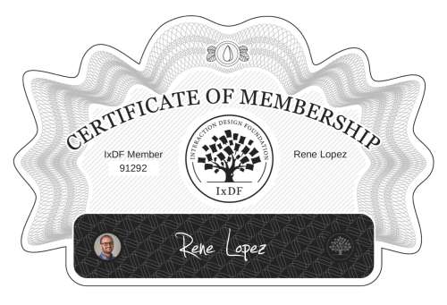 René's Certificate of membership