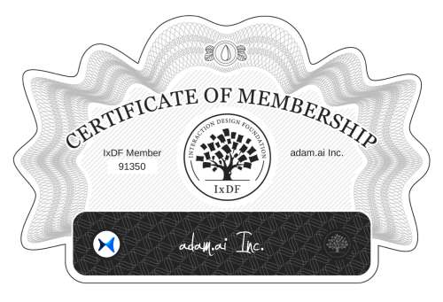 adam.ai's Certificate of membership