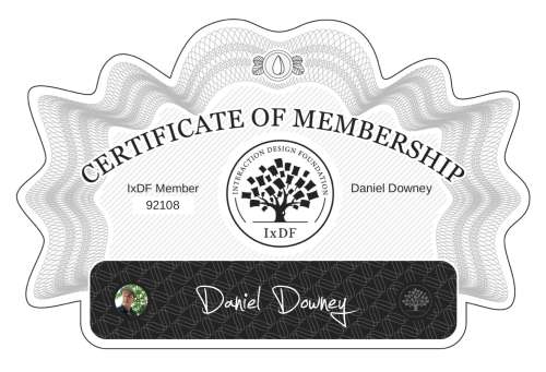 Daniel's Certificate of membership
