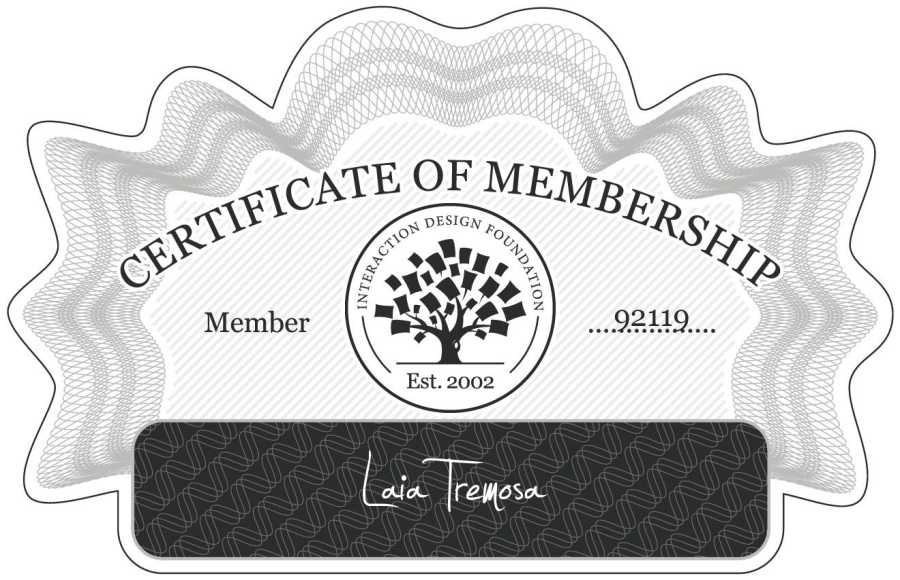 Laia Tremosa: Certificate of Membership