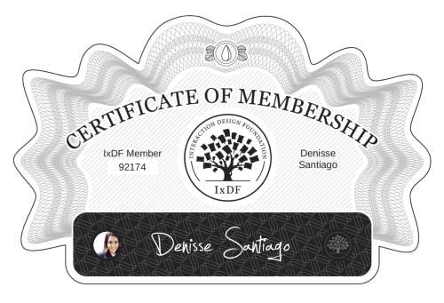 Denisse's Certificate of membership