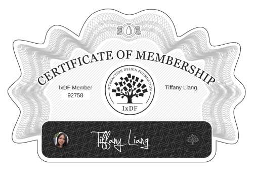 Tiffany's Certificate of membership
