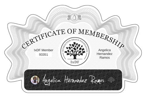 Angélica's Certificate of membership
