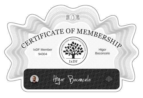 Higor's Certificate of membership