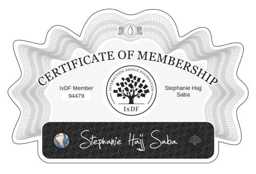 Stephanie's Certificate of membership
