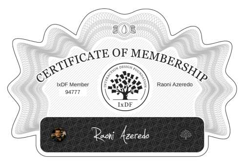 Raoni's Certificate of membership