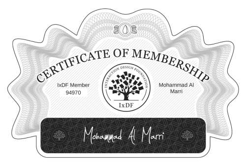 Mohammad's Certificate of membership