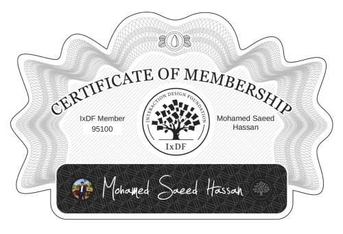 Mohamed's Certificate of membership