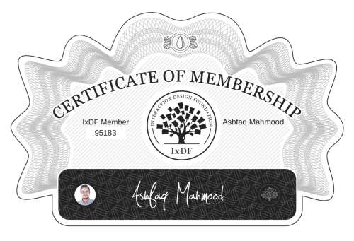 Ashfaq's Certificate of membership