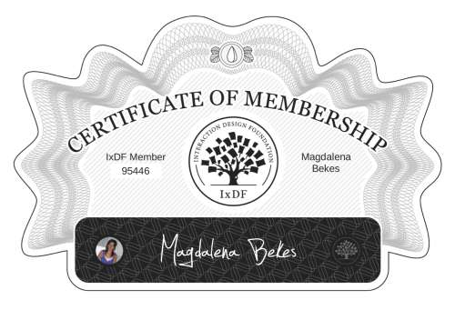 Magdalena's Certificate of membership