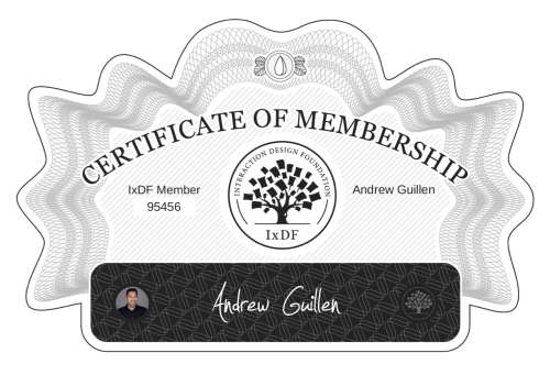 Andrew's Certificate of membership