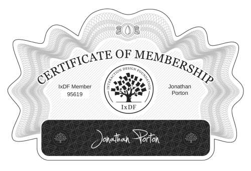 Jonathan's Certificate of membership