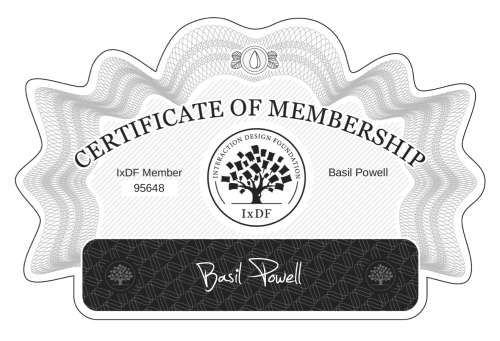 Basil's Certificate of membership