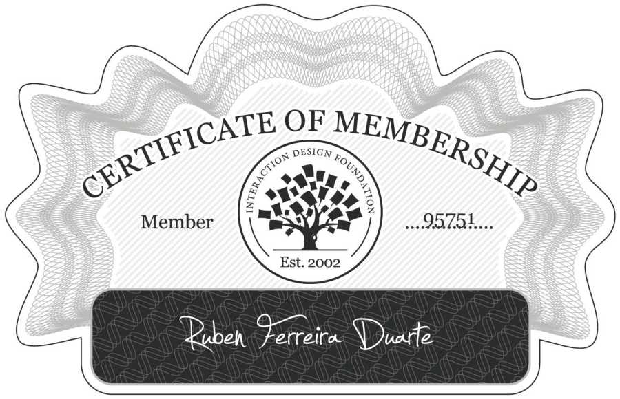 Ruben Ferreira Duarte: Certificate of Membership