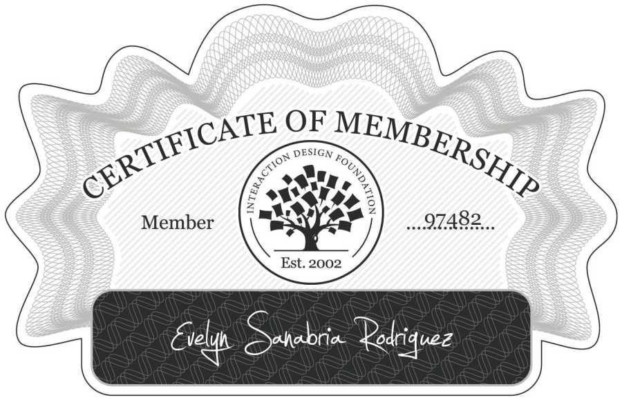 Evelyn Sanabria Rodríguez: Certificate of Membership