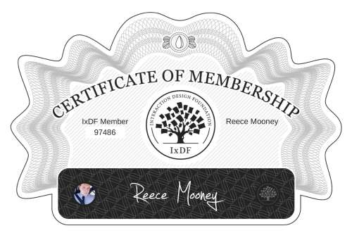 Reece's Certificate of membership