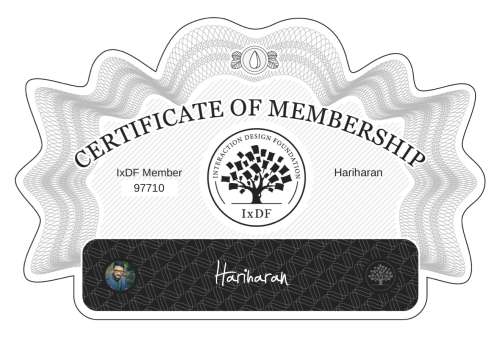 Hariharan's Certificate of membership