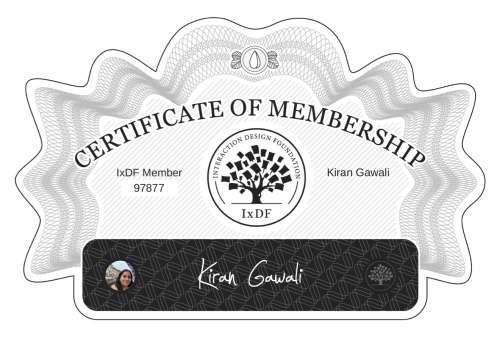 Kiran's Certificate of membership