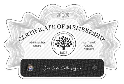 Juan's Certificate of membership