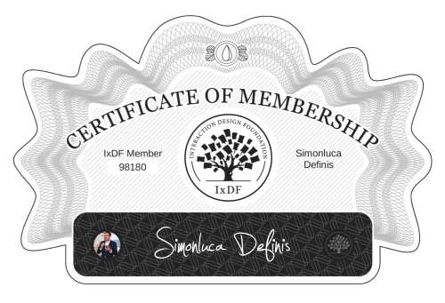 Simonluca's Certificate of membership