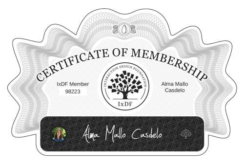 Alma's Certificate of membership