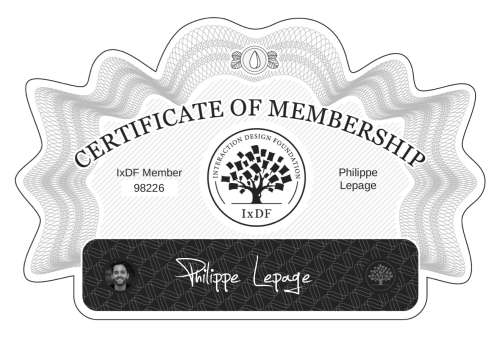 Philippe's Certificate of membership