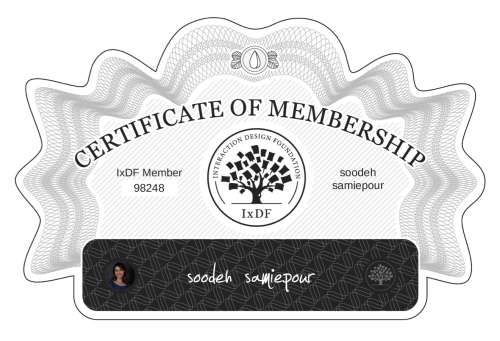 soodeh's Certificate of membership