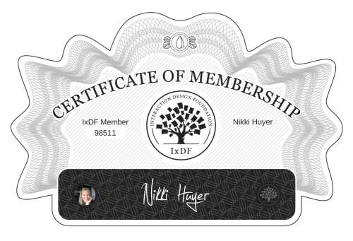 Nikki's Certificate of membership