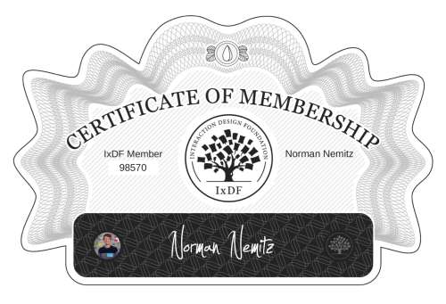 Norman's Certificate of membership