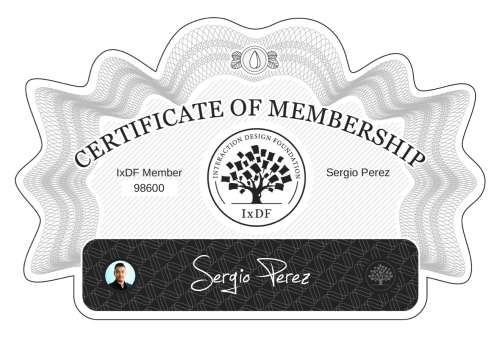 Sergio's Certificate of membership