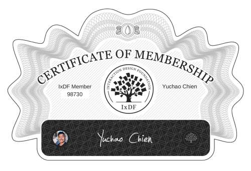Yuchao's Certificate of membership