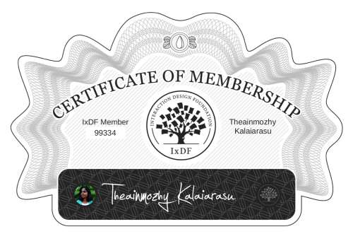 Theainmozhy's Certificate of membership