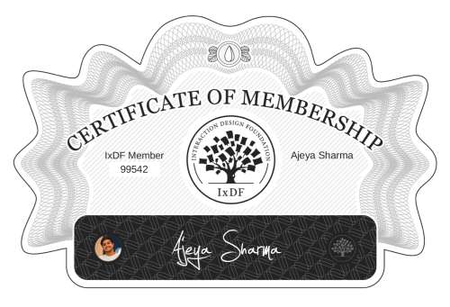 Ajeya's Certificate of membership