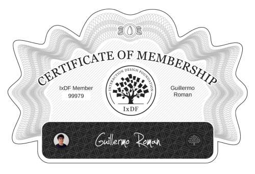 Guillermo's Certificate of membership